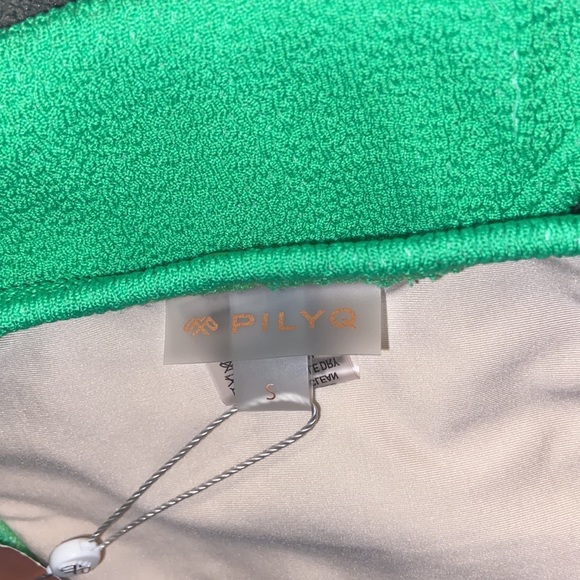 PilyQ Kiwi Reef High Cut Teeny Hi Cut Bottom Bikini Swimsuit SMALL Green NWT $76 - Picture 3 of 6